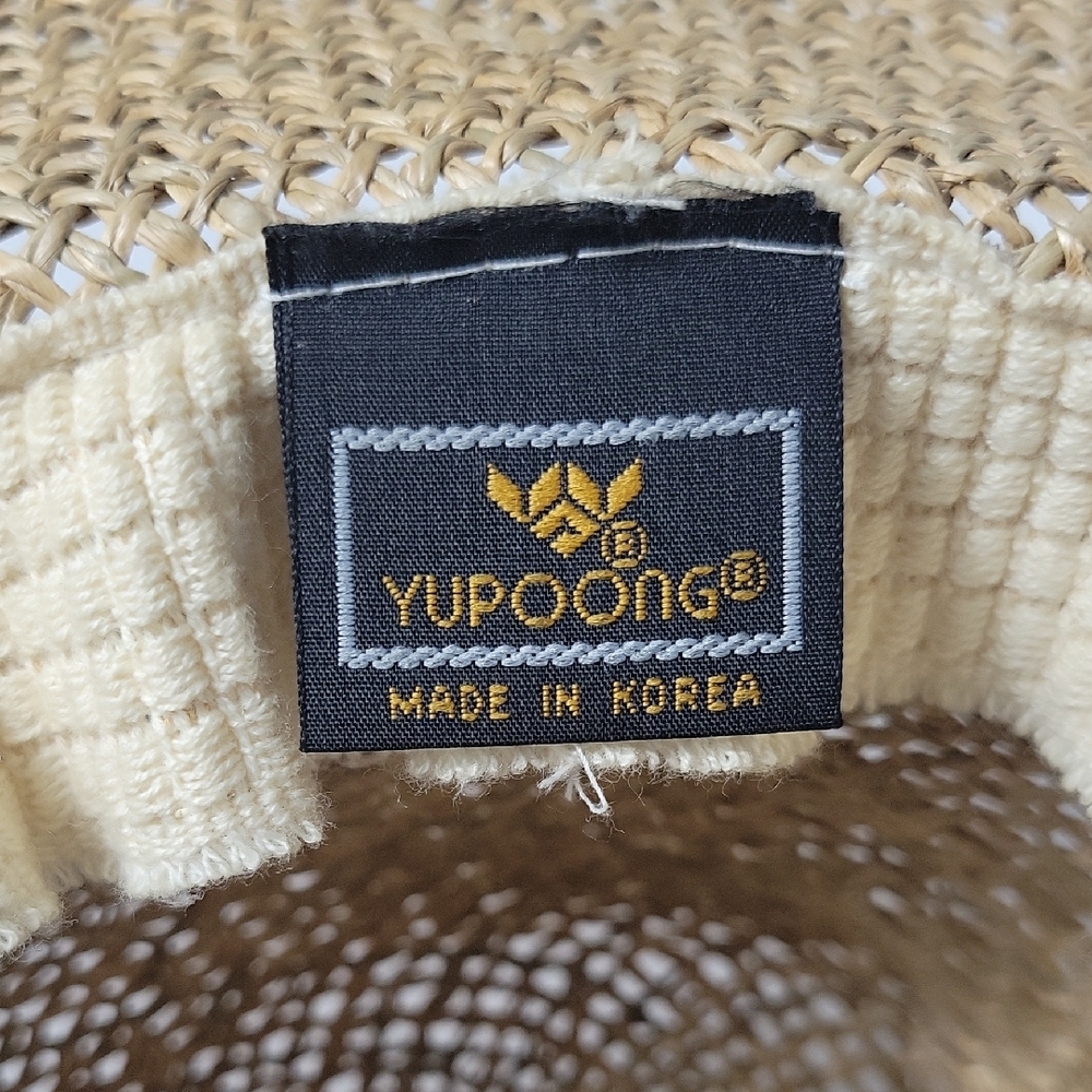 Straw Sun Hat with Floral Accent - Tan - Picture 6 of 6
